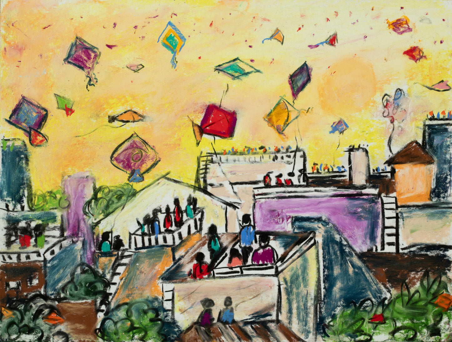 રંગબેરંગી rooftops