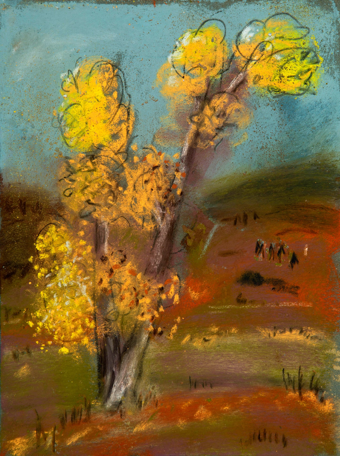 Lone Aspen on an Autumn Day