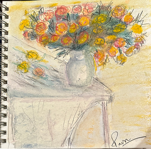 Marigolds in a vase