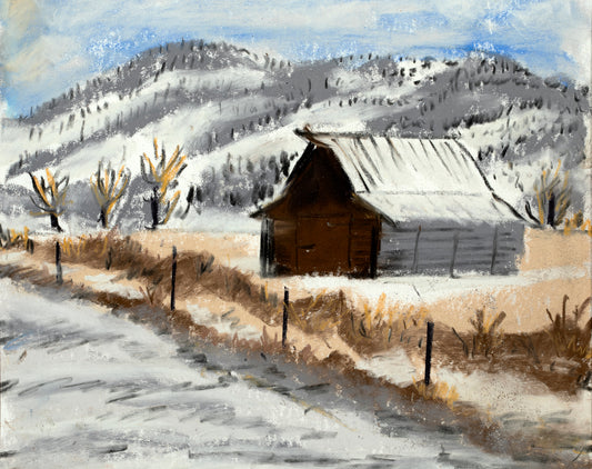 Snowy barn